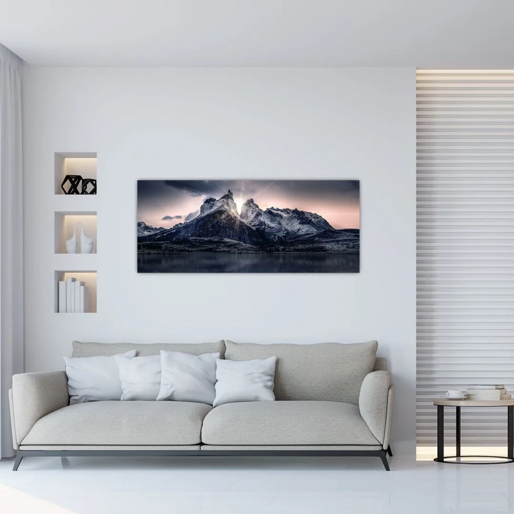 Tablou lacul cu munte (120x50 cm)
