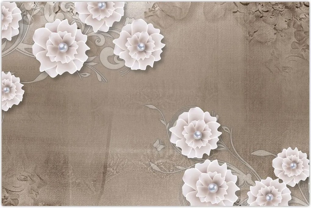 Tablou - Draperie cu flori (90x60 cm)