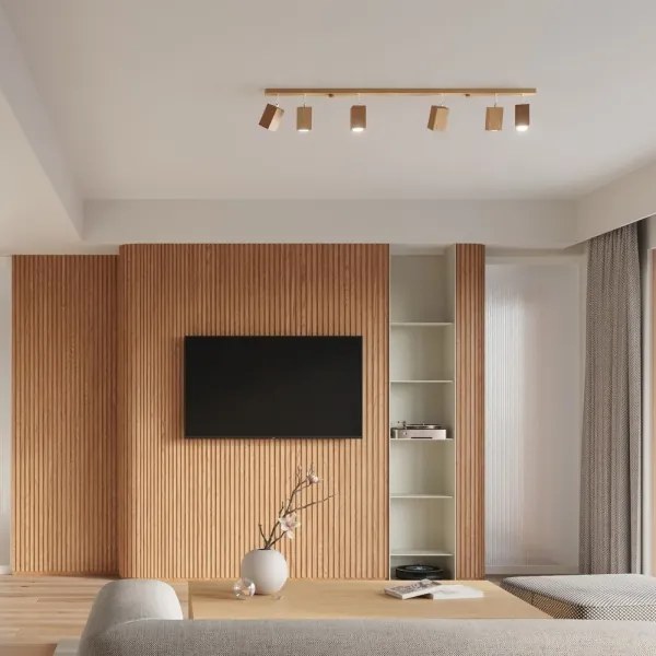 Spot KEKE 4xGU10/40W/230V stejar Sollux SL.1038