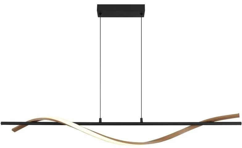 Lustra LED aluminiu cu efect de lemn WATKINS