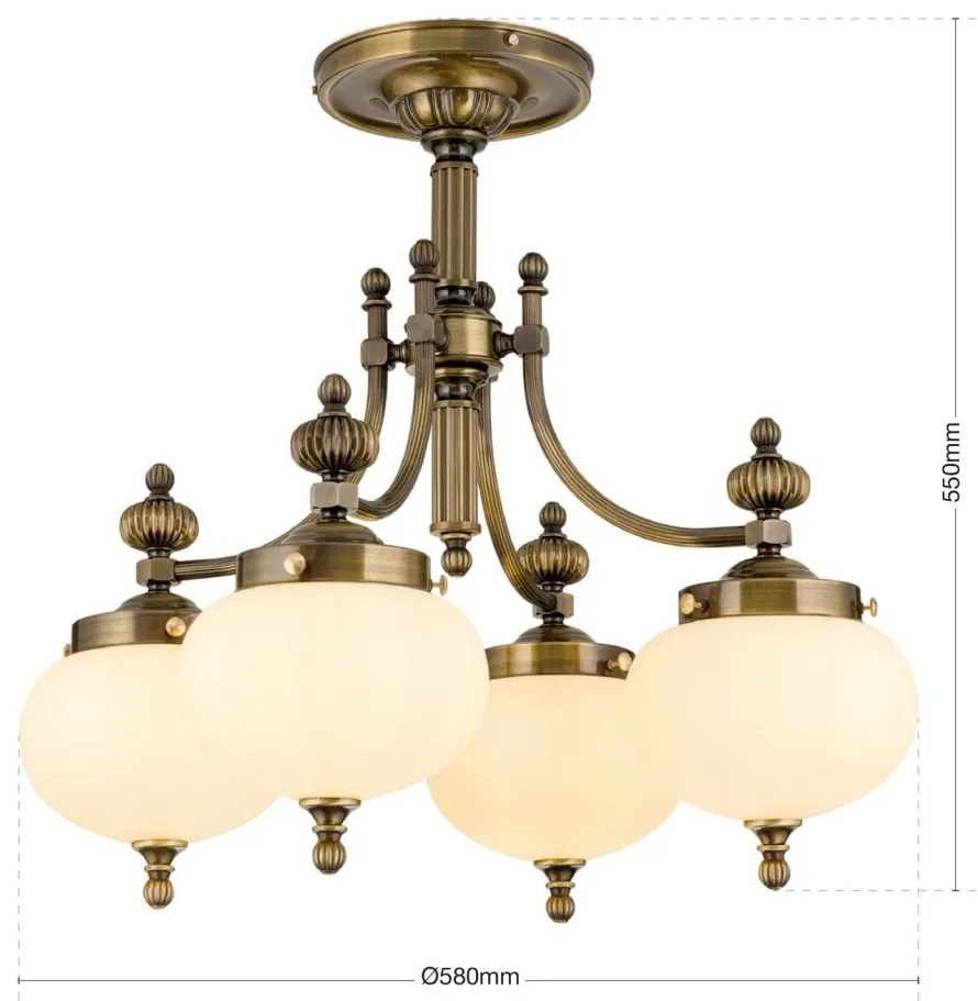 Lustra aplicata eleganta stil clasic Nostalgie 4L patina/ champagne