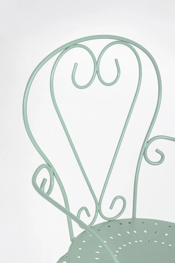 Scaun de grădină verde mentă din metal Etienne – Bizzotto