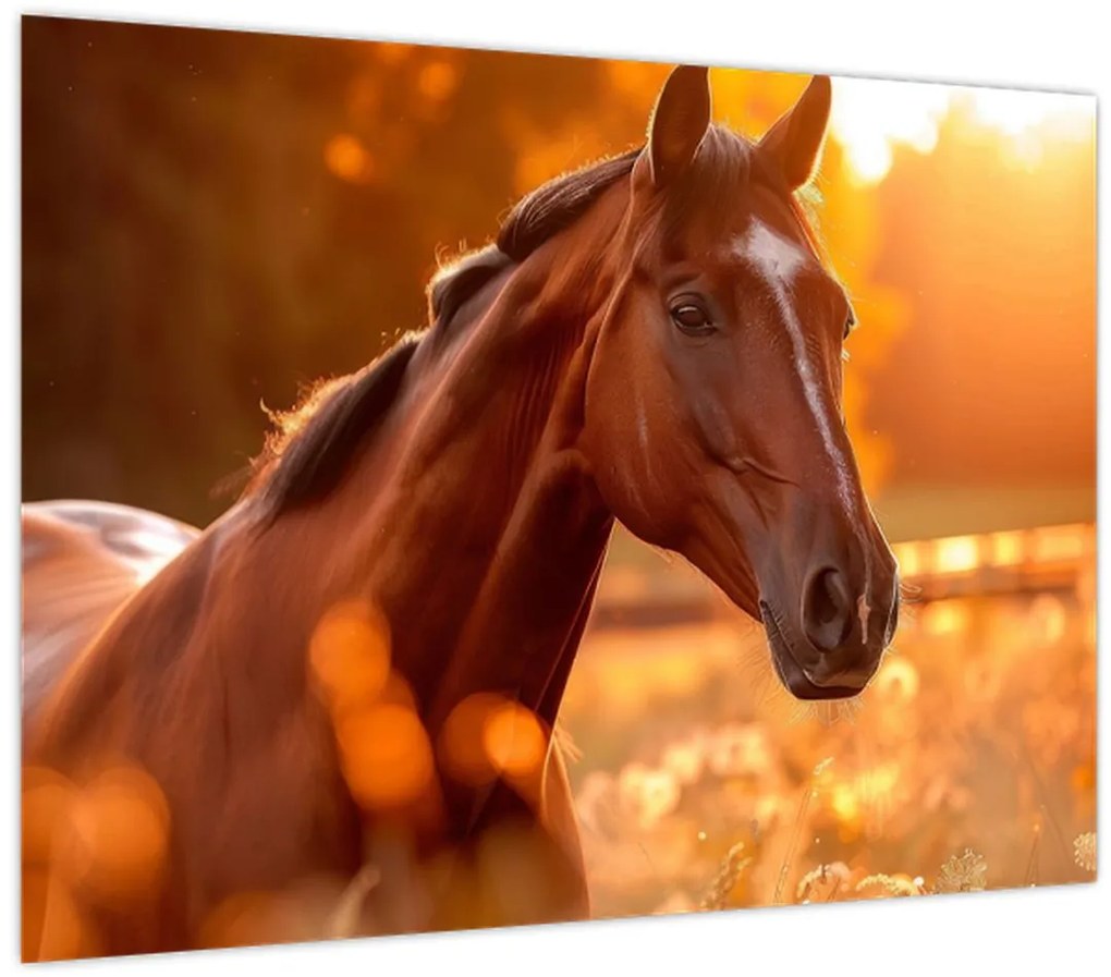 Tablou - Cal în apus de soare (70x50 cm)