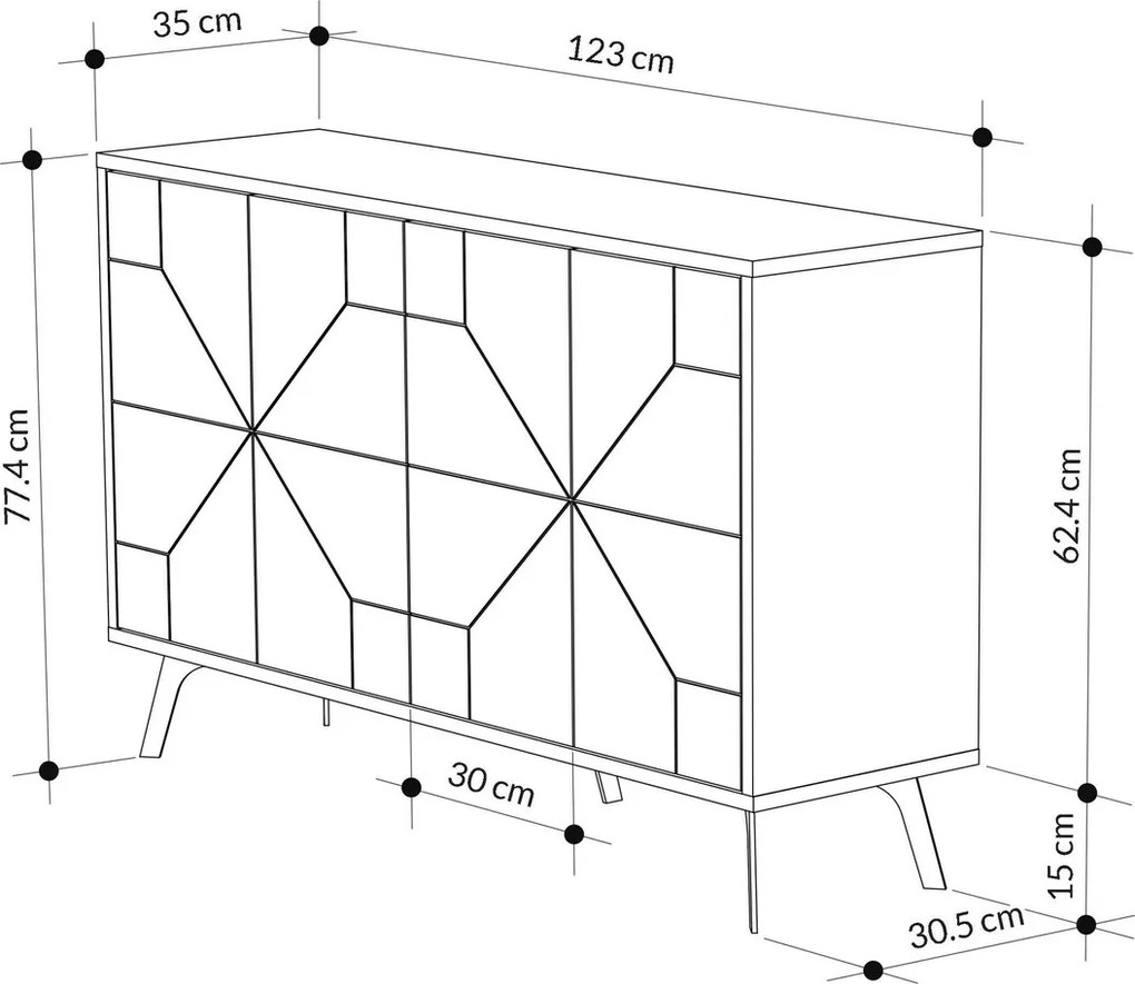 Consola, Hanah Home, Dune, 123x62.4x35 cm, Antracit