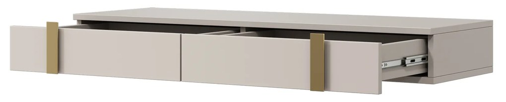 Consolă suspendată/masă de toaletă Verica - cașmir/manere aurii