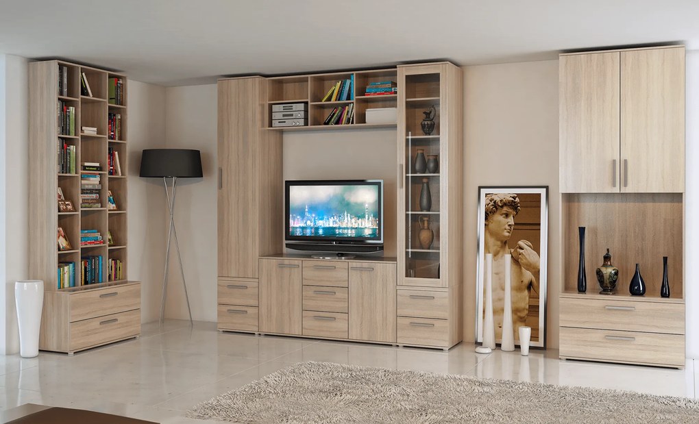 Dulap , DTD laminat, stejar sonoma, DUNAJ TIPUL15