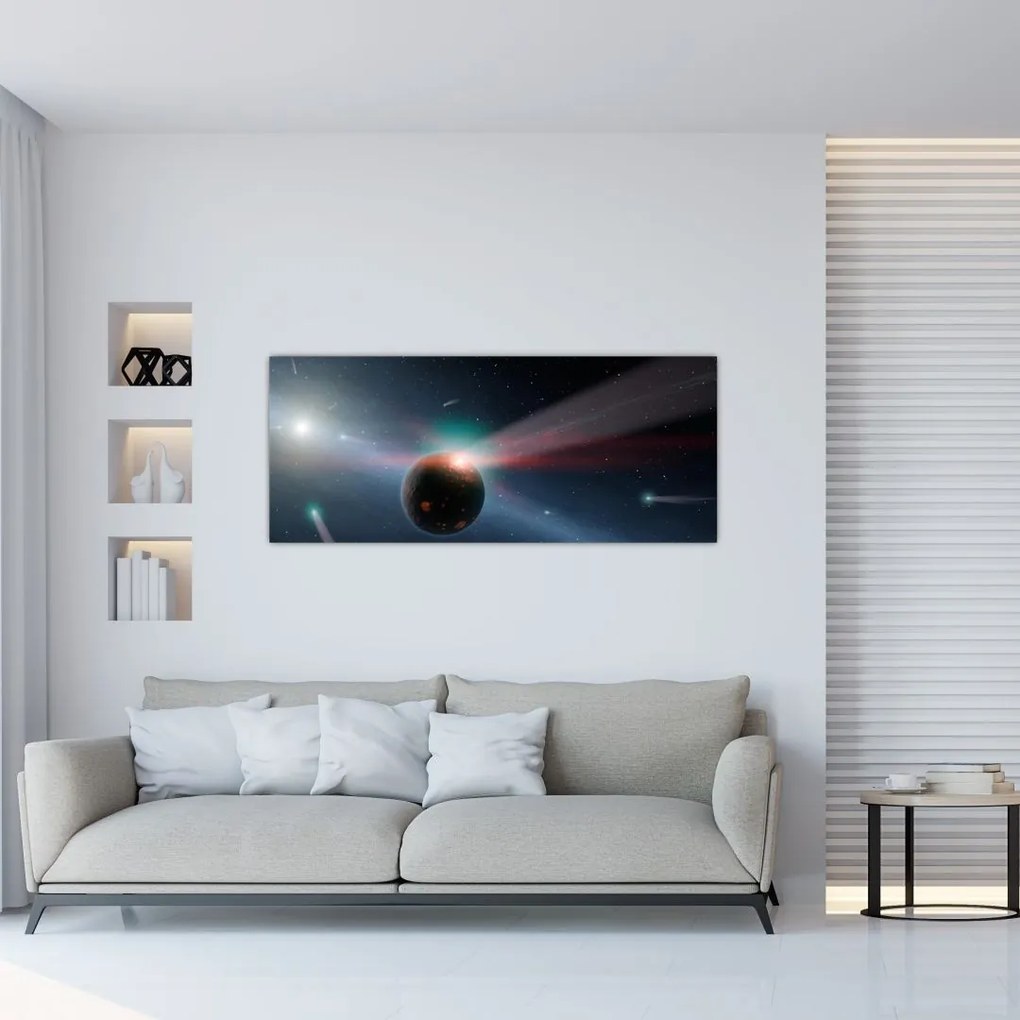 Tablou cu planetă mică (120x50 cm)