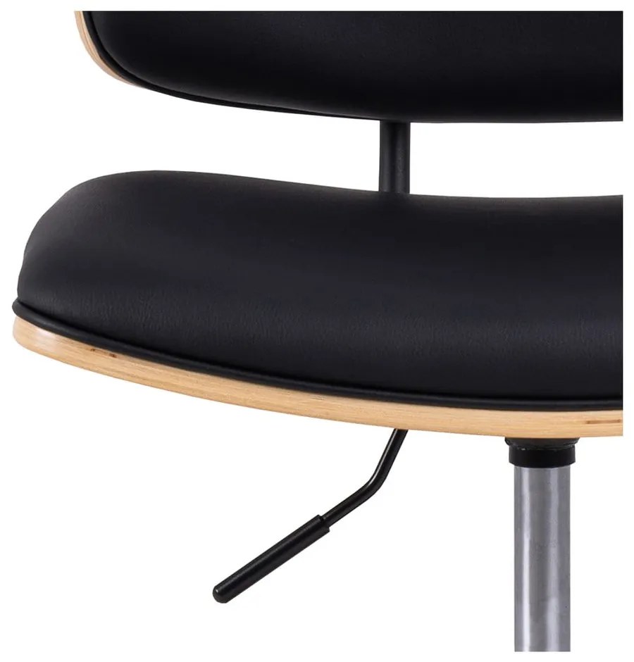 Scaun de birou negru din imitație de piele Owen – Actona