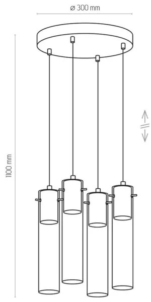 Lustră pe cablu LOOK GRAPHITE 4xGU10/50W/230V