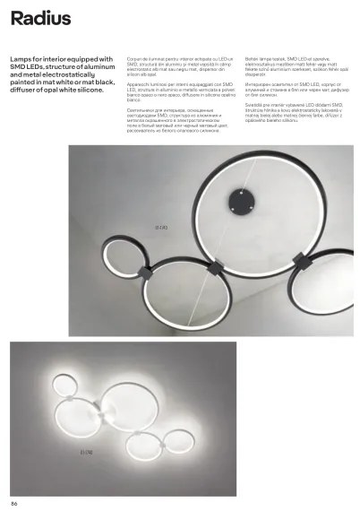 Redo 01-1742 - Lustră LED pe cablu RADIUS LED/45W/230V alb