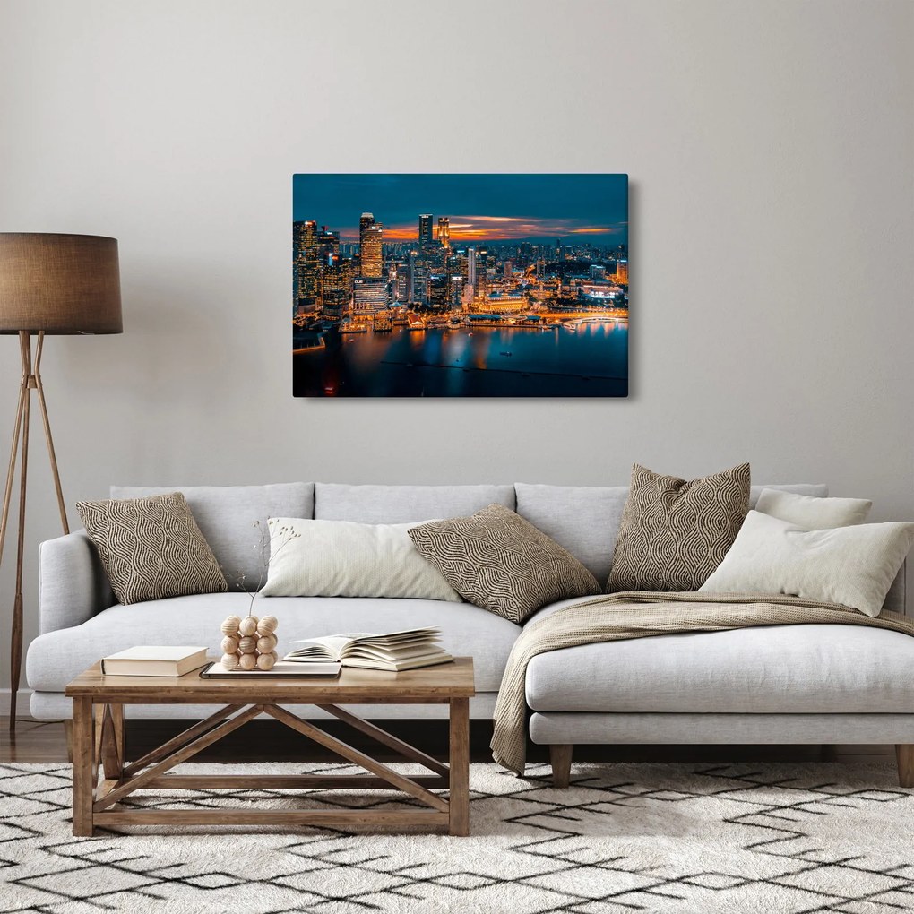 Tablou cu orașul nocturn (90x60 cm)