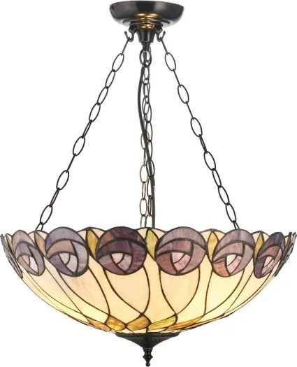 Endon 111872 - Lustru suspendat pe lanț Tiffany HUTCHINSON, 3 x E27 (max. 60 W), 230 V, diam. 50 cm