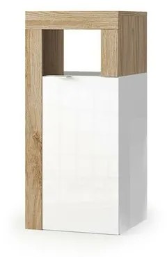 Dulap coloana mediu LC Mobili Italia Hamburg 35x78 cm finisaj alb lucios/lemn mat