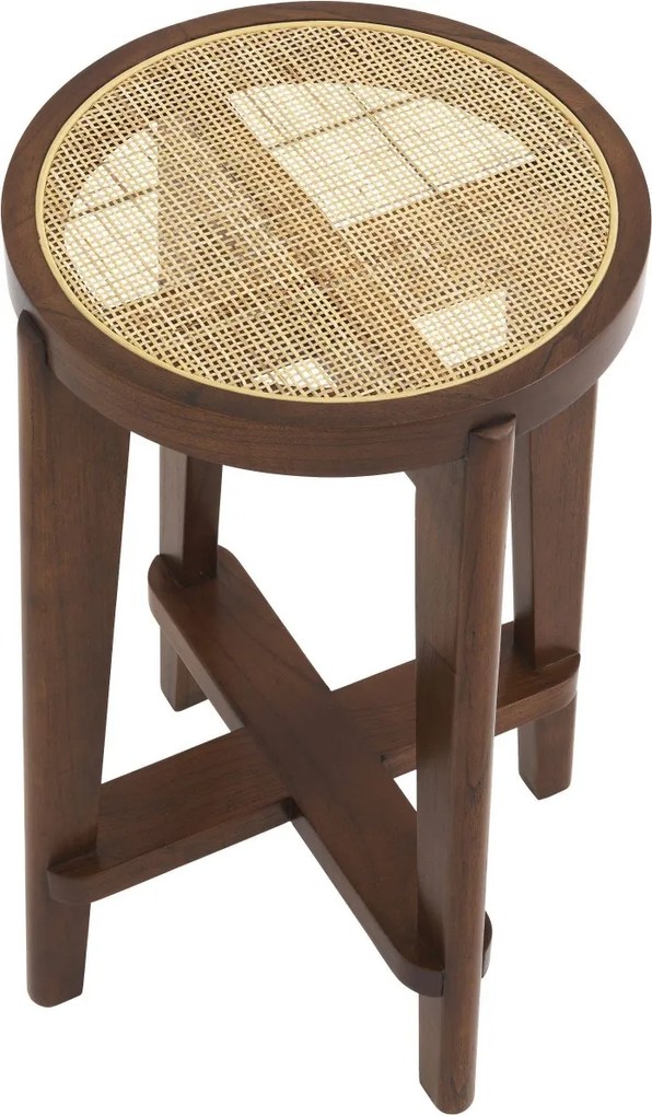 Scaun de bar din lemn finisaj maro design modern Dareau, H-67cm 114181 HZ