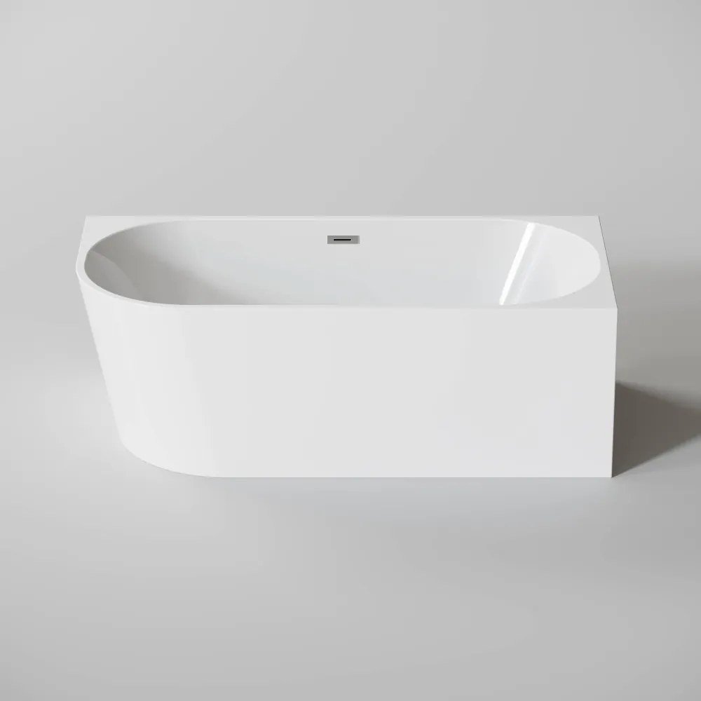 CORNER Cadă de baie semi-freestanding, colț, dreapta, alb,150x75x58 cm