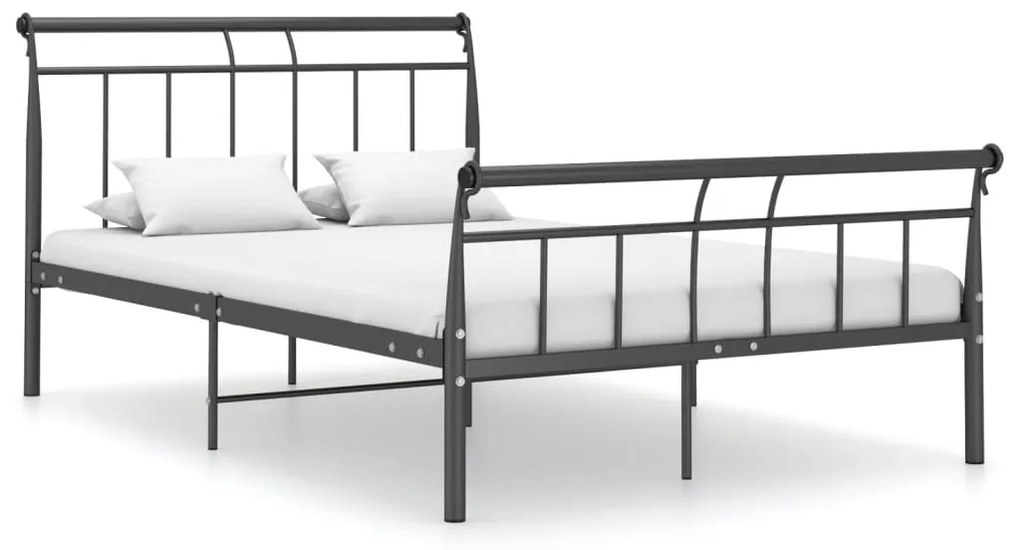 vidaXL Cadru de pat, negru, 120x200 cm, metal