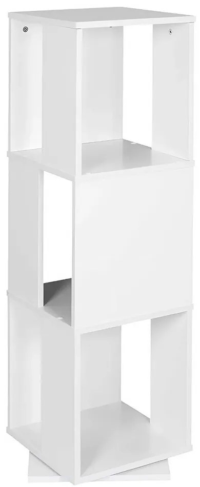 Raft de carti rotativ, 34x34x108 cm, alb