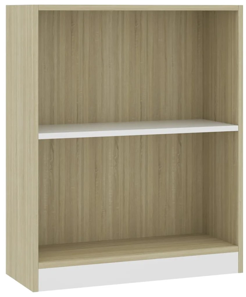 800860 vidaXL Bibliotecă, alb și stejar sonoma, 60x24x74,5 cm, lemn compozit