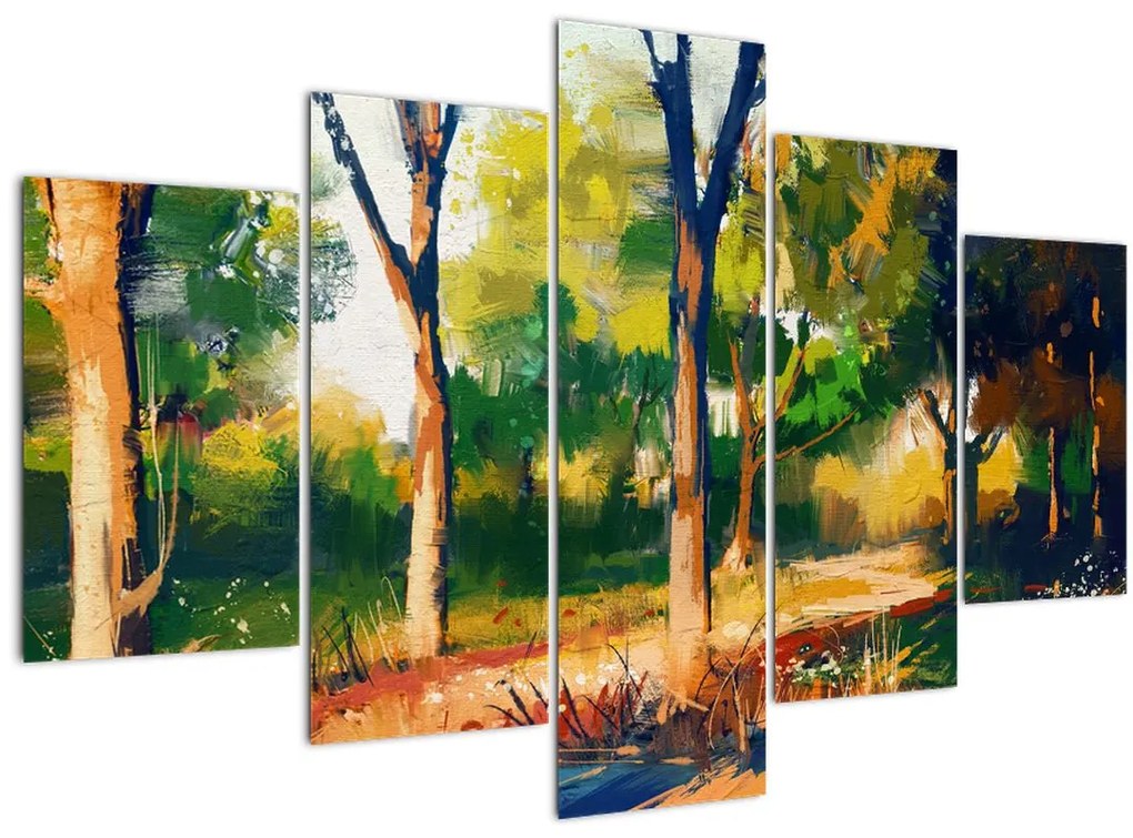 Tablou - Pădure de vară însorită, pictură (150x105 cm)