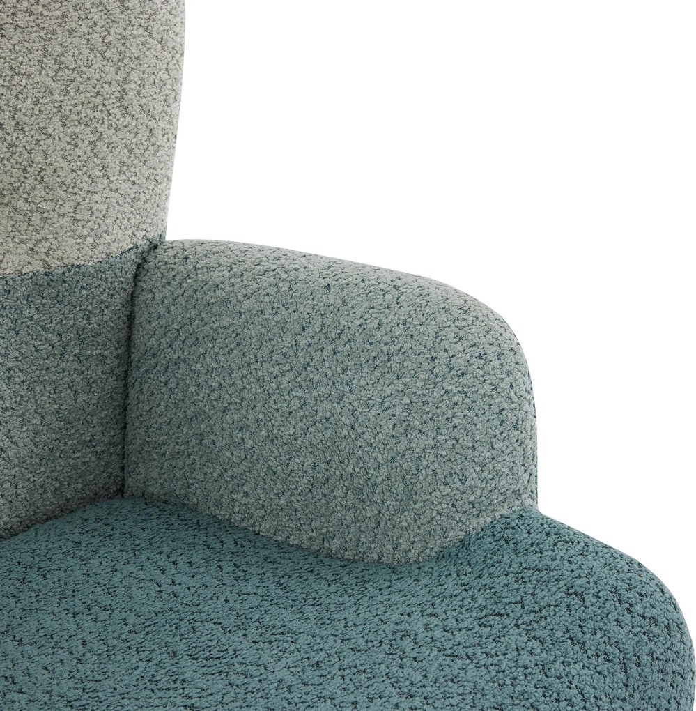 Fotoliu balansoar Bouclé în stil patchwork cu dungi colorate, design ergonomic și spătar înalt, Multicolor