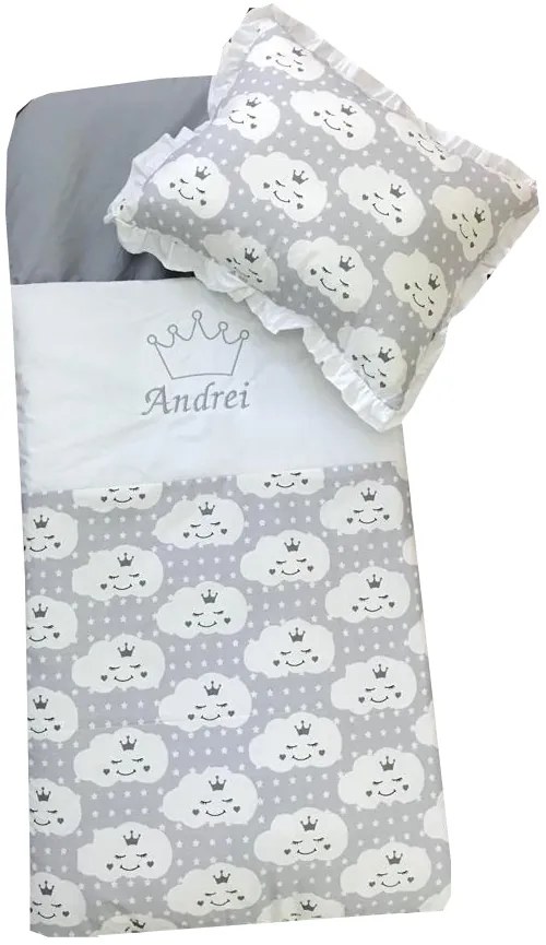 Sac de dormit buzunar Personalizat  de iarna +10 ani Deseda Norisori gri
