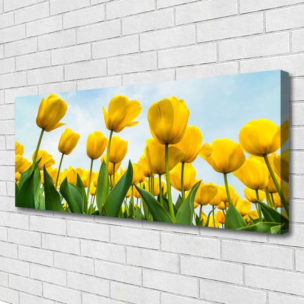Tablou pe panza canvas Lalele Floral Galben Verde