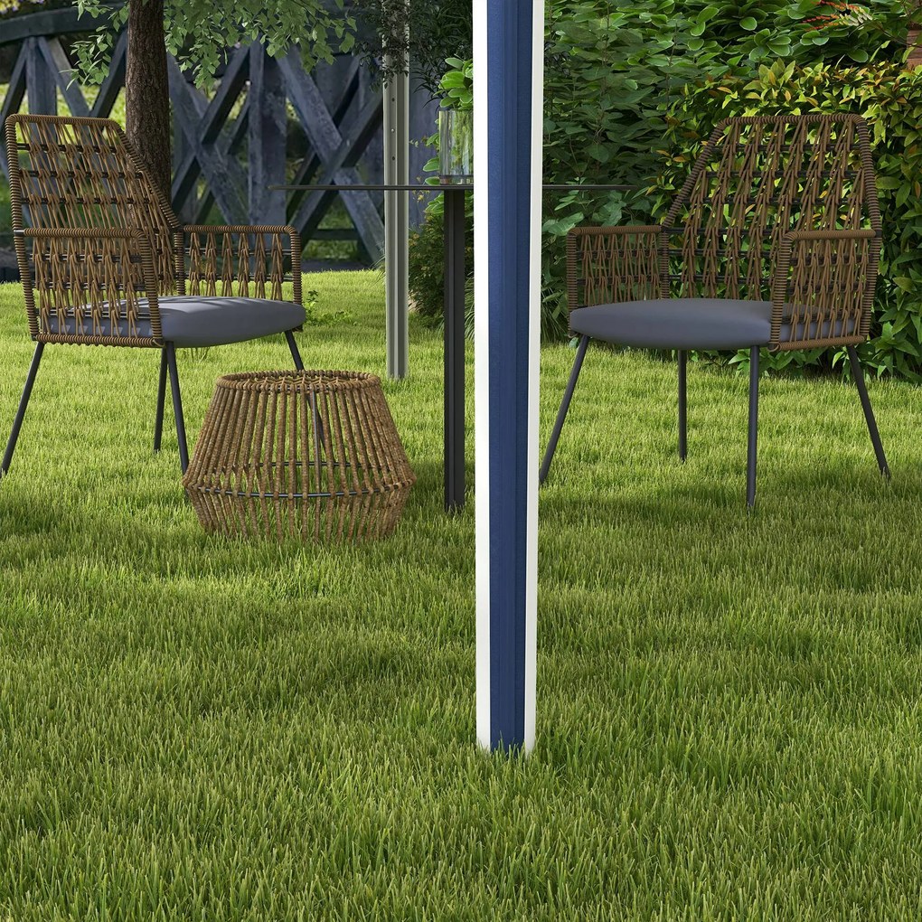 Outsunny Pavilion pliabil, reglabil în înălțime, Stâlpi metalici, acoperiș rezistent, inclusiv geantă de transport, 2,95 x 2,95 x 2,55m, Albastru închis | Aosom Romania