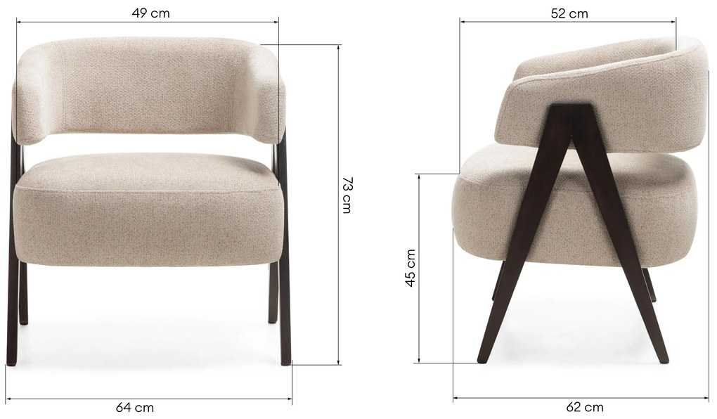 Fotoliu design bej MIZU