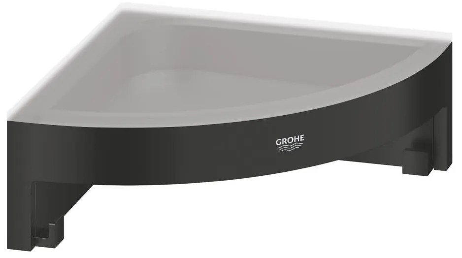 GROHE 411062430 - Poliță de colț pentru duș ESSENTIALS 250 × 250 mm, neagră