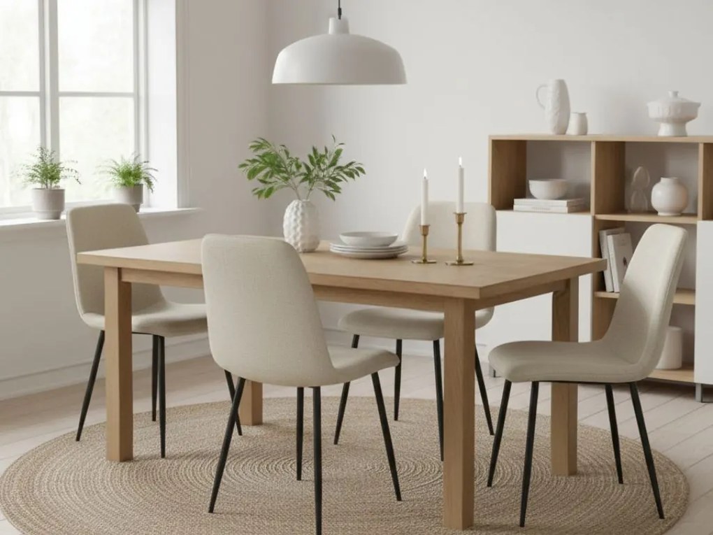 Scaun bucatarie crem RIFT cu picioare negre