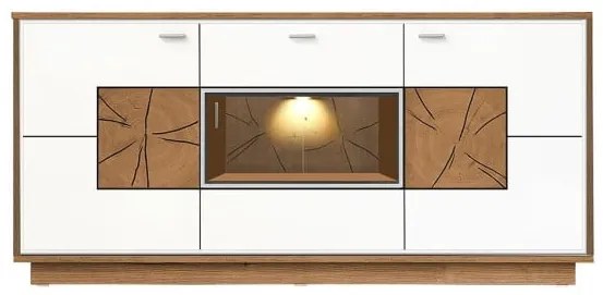 Bufet Urbano White Cu 3 Usi Si 1 Sertar Alb Si Natur, 170 Cm