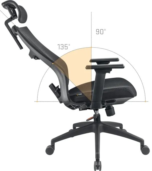 Scaun de birou negru Yenkee