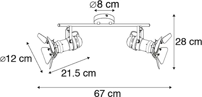 Spot inteligent negru, incl. WiFi GU10, 2 lumini cu clape - Movie