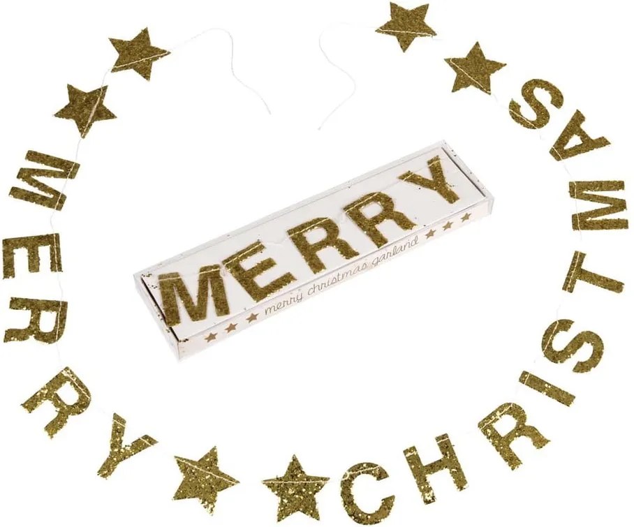 Ghirlandă de Crăciun cu mesaj Rex London Gold Stars