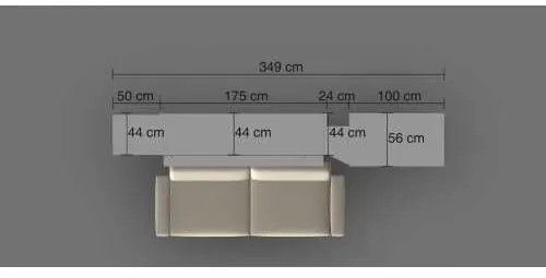 Set pat rabatabil dublu 160X200 cu somiera, canapea 2 locuri, biblioteca si dulap Acordeon(100) cm - ROYAL XL 160, ACORDEON WARDROBE,SMALL BOOKCASE&SOFA SET(160X200)