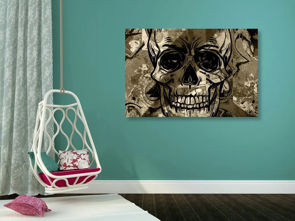 Tablou craniu în design sepia