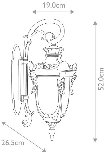 Aplică de exterior PHILADELPHIA 1xE27/100W/230V IP44 neagră Elstead