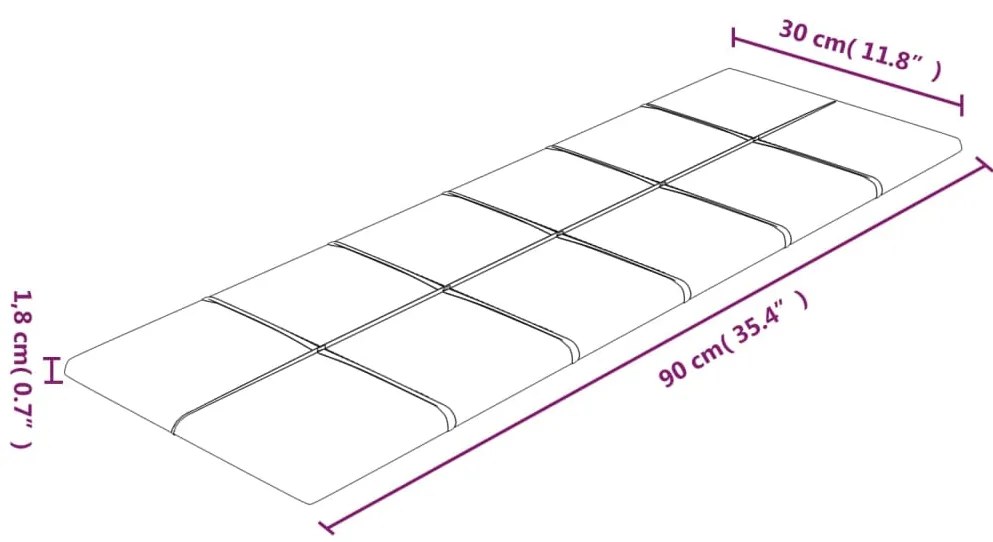 Panouri de perete 12 buc. crem 90x30 cm textil 3,24 m   12, Crem, 90 x 30 cm