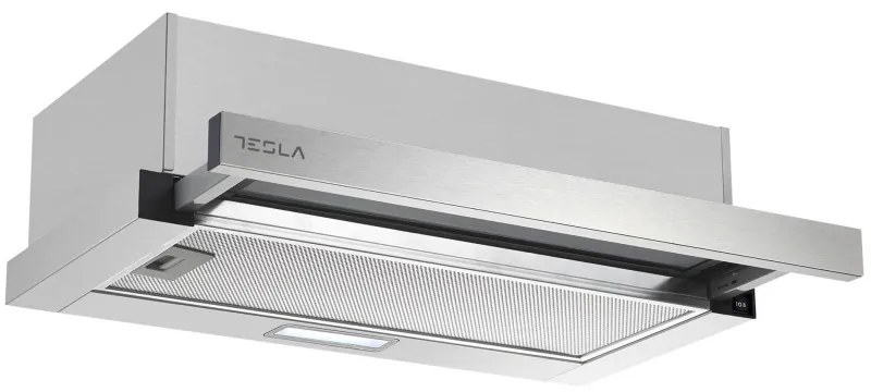 Hota telescopica Tesla DT600AX, 120W, 2 motoare, Filtru din aluminiu, 350 m³/h, LED, Clasa D, Inox