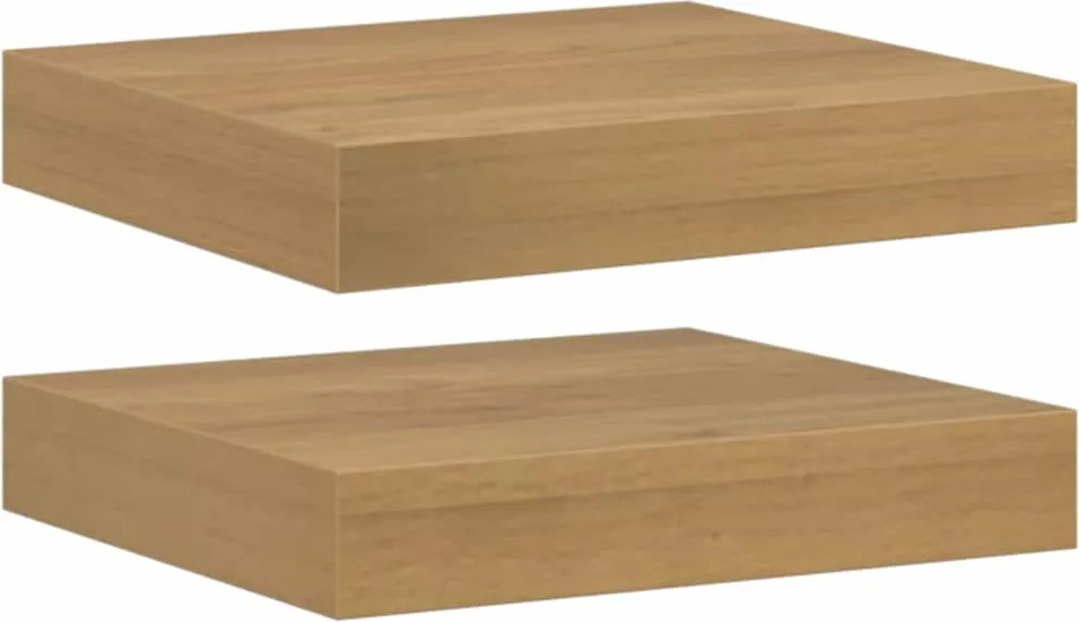 vidaXL Raft de perete 2 pcs Maro 23 x 23,5 x 4 cm Lemn compozit