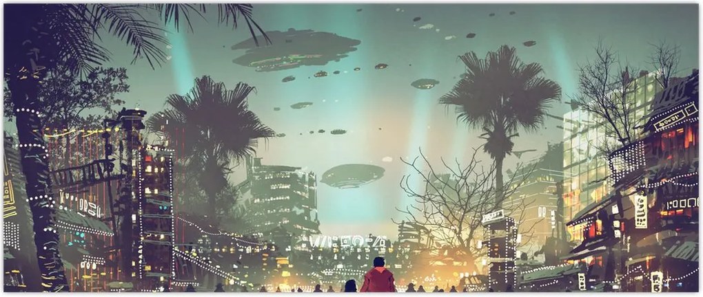 Tablou - Oraș în viitor (120x50 cm)