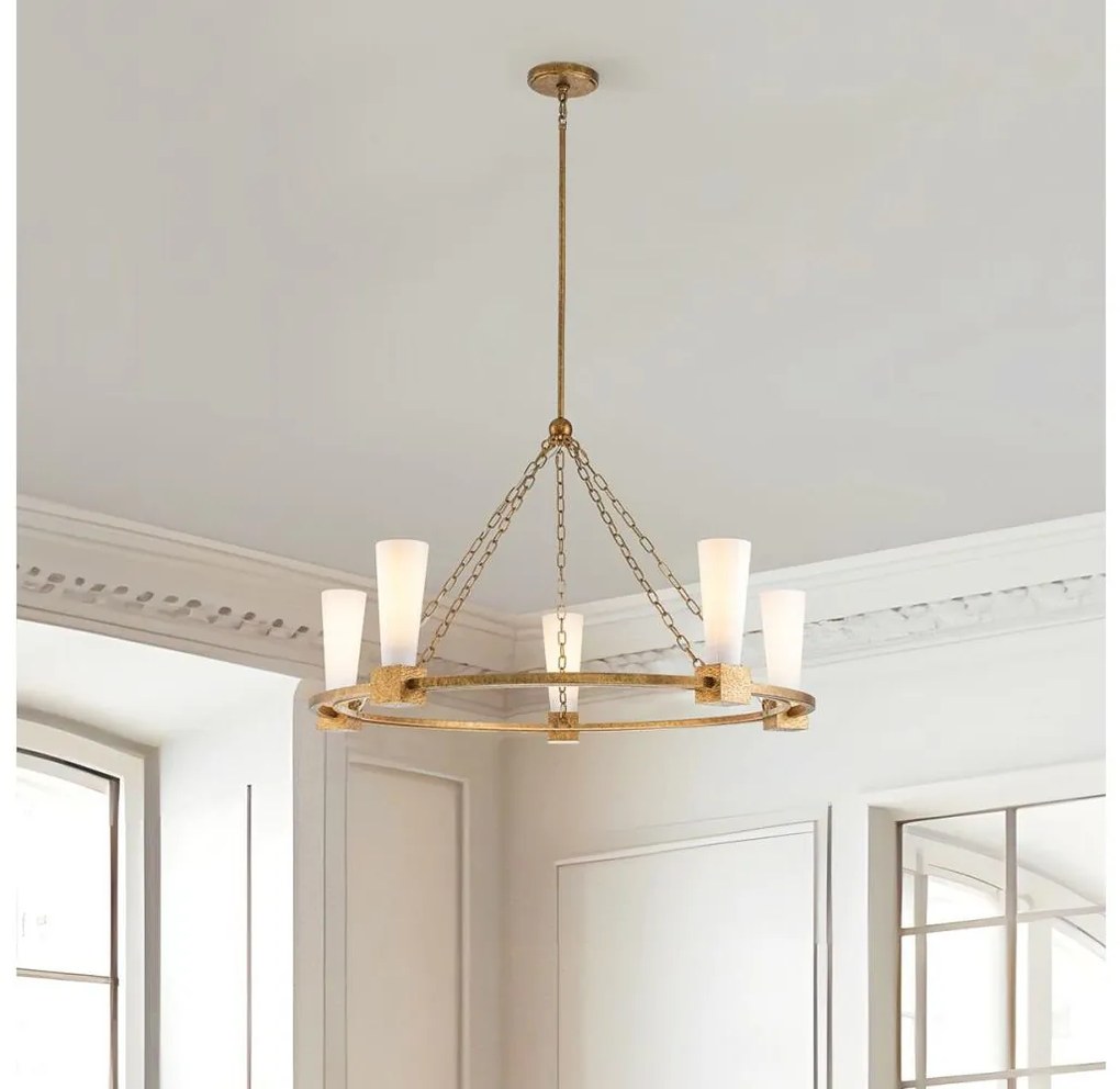 Elstead KRISTY5-DG-OPAL - Lustră pe tijă KRISTY 5xE27/40W/230V, cupru