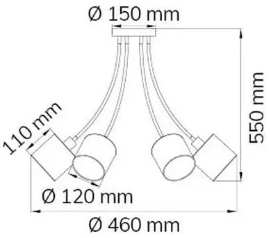 Lustră pe tijă CHARME 6xE14/40W/230V Wofi 9609.06.10.9000