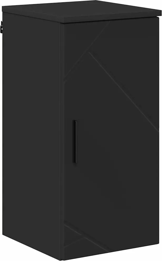 vidaXL Dulap de Baie Negru 30 x 31,5 x 61 cm Lemn compozit & Metal