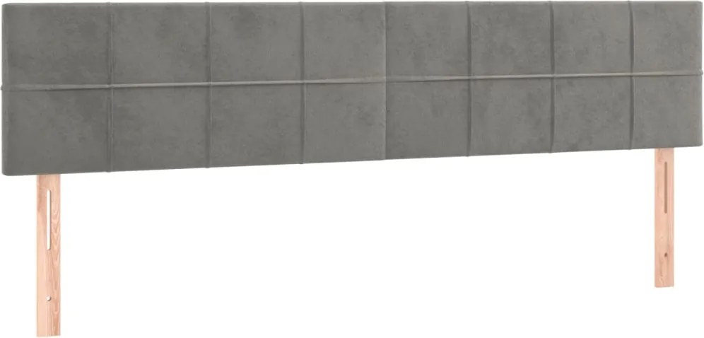 vidaXL Tăblii de pat, gri deschis, 160x5x78/88 cm, catifea