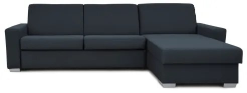 Canapea colțar extensibilă LEKA albastră, cu spațiu depozitare, pentru dormit zi