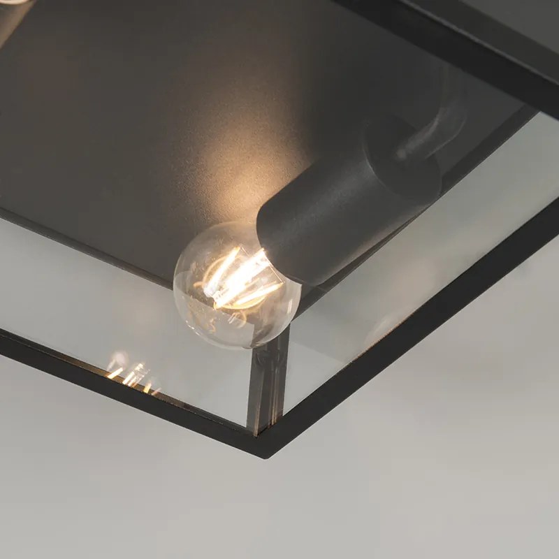 Lampă industrială de exterior cu 2 lumini neagră - Rotterdam