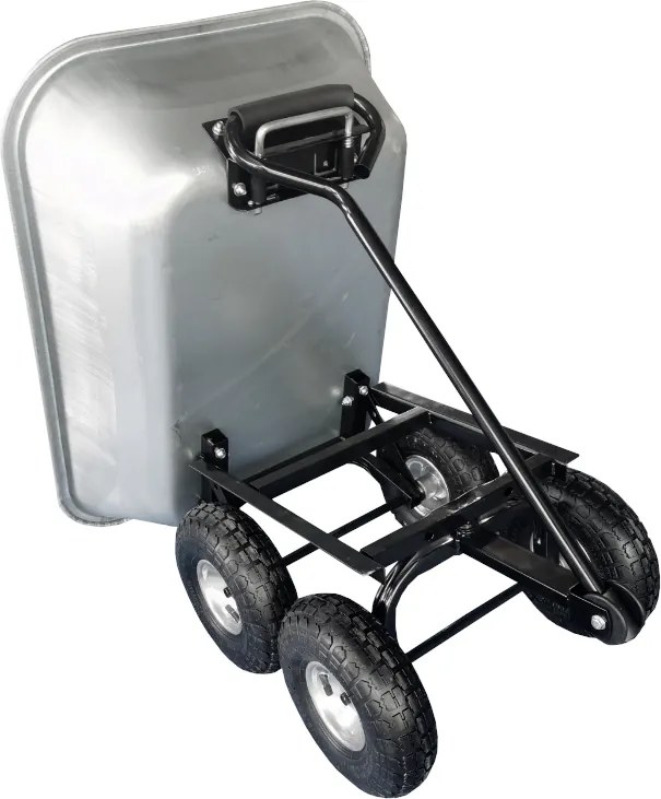 Cărucior de grădină 3 în 1 cu basculantă, capacitate de încărcare până la 250 kg, oțel galvanizat