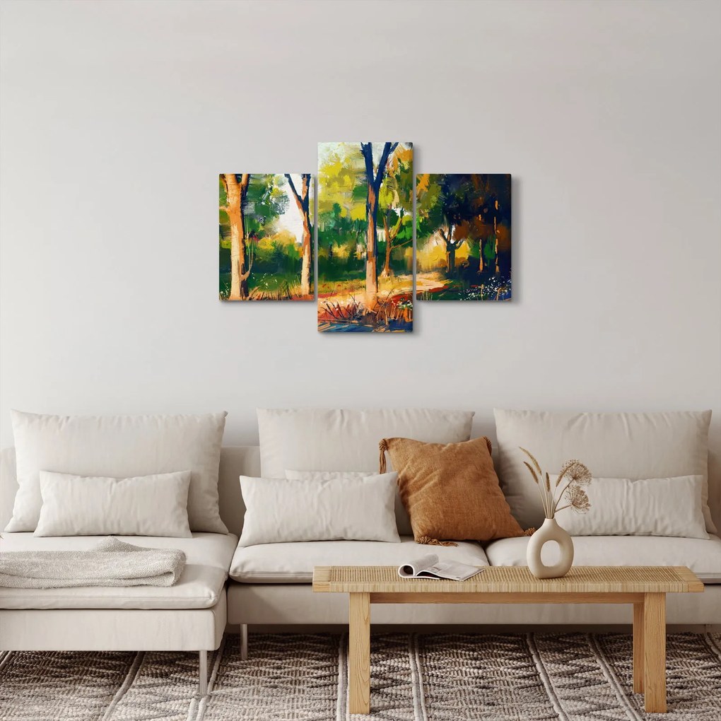 Tablou - Pădure de vară însorită, pictură (90x60 cm)