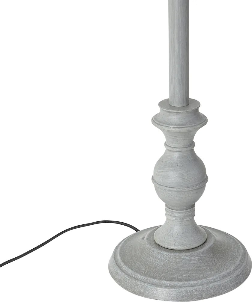 Lampă de podea neagră cu abajur floral și interior alb 45cm - Classico